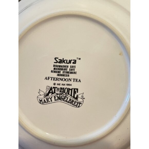 Mary Engelbreit 1994 Afternoon Tea Coupe Soup Bowls 7.5 Inch Sakura Set Of 4 - Picture 2 of 3